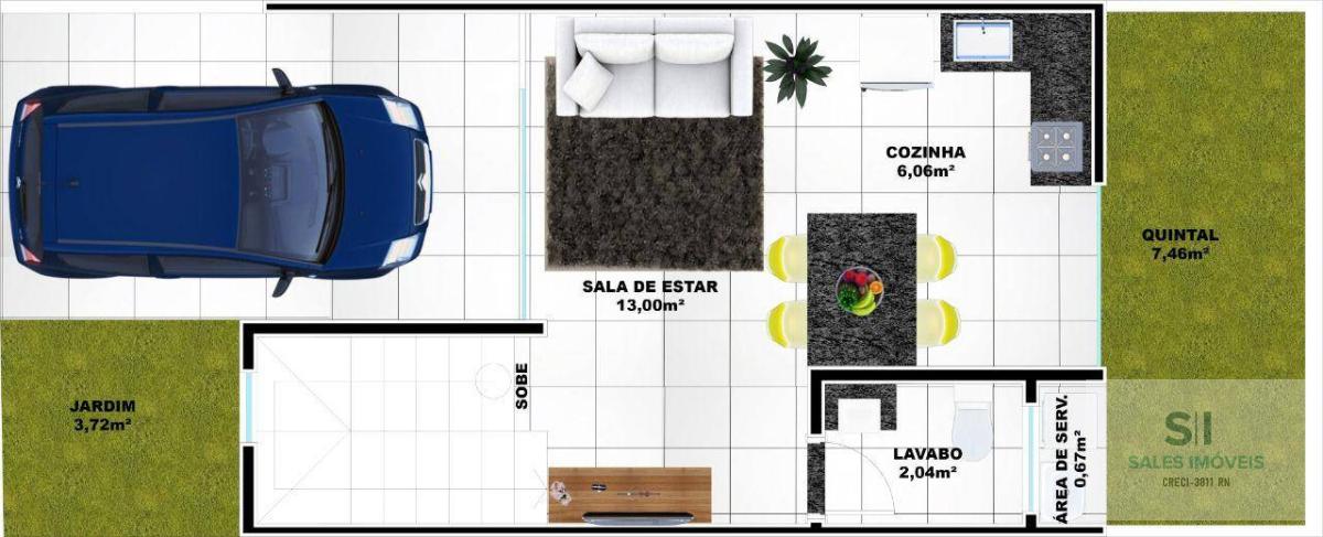 Casa de condomínio à venda com 2 quartos, 90,17m² - Santa tereza,Parnamirim